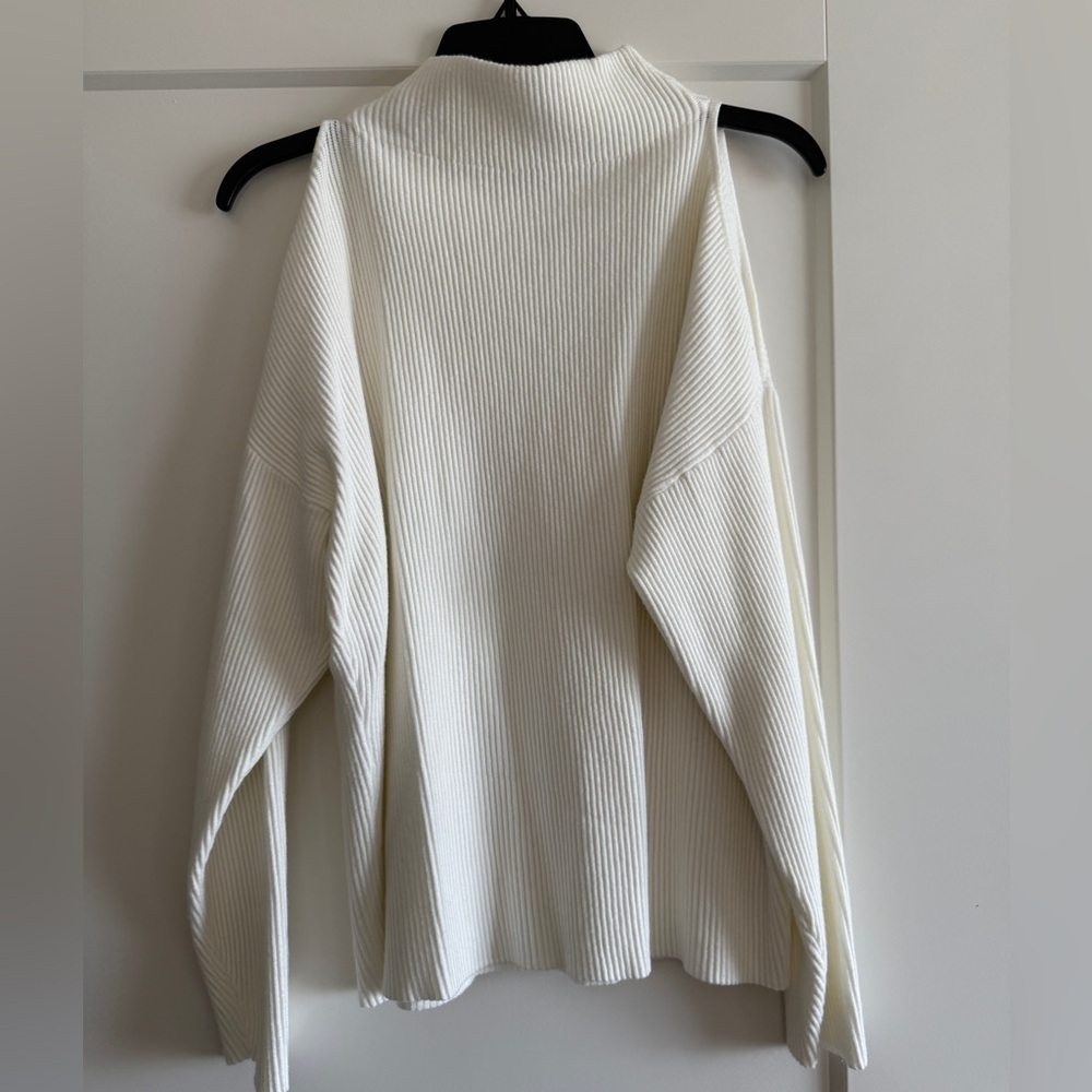 NWOT Lilyful Turtleneck open shoulder ribbed sweater